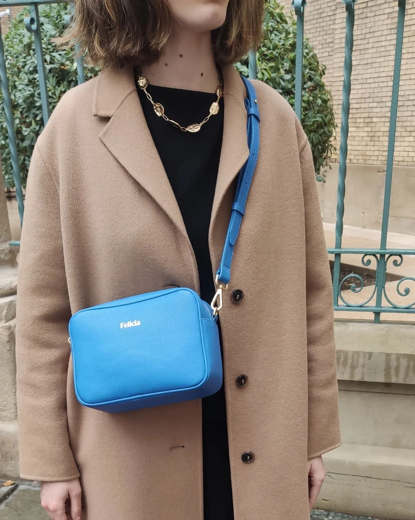 bolso bandolera azul