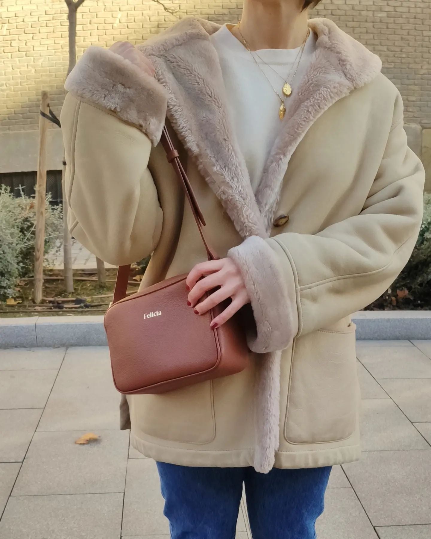 bolso bandolera marron