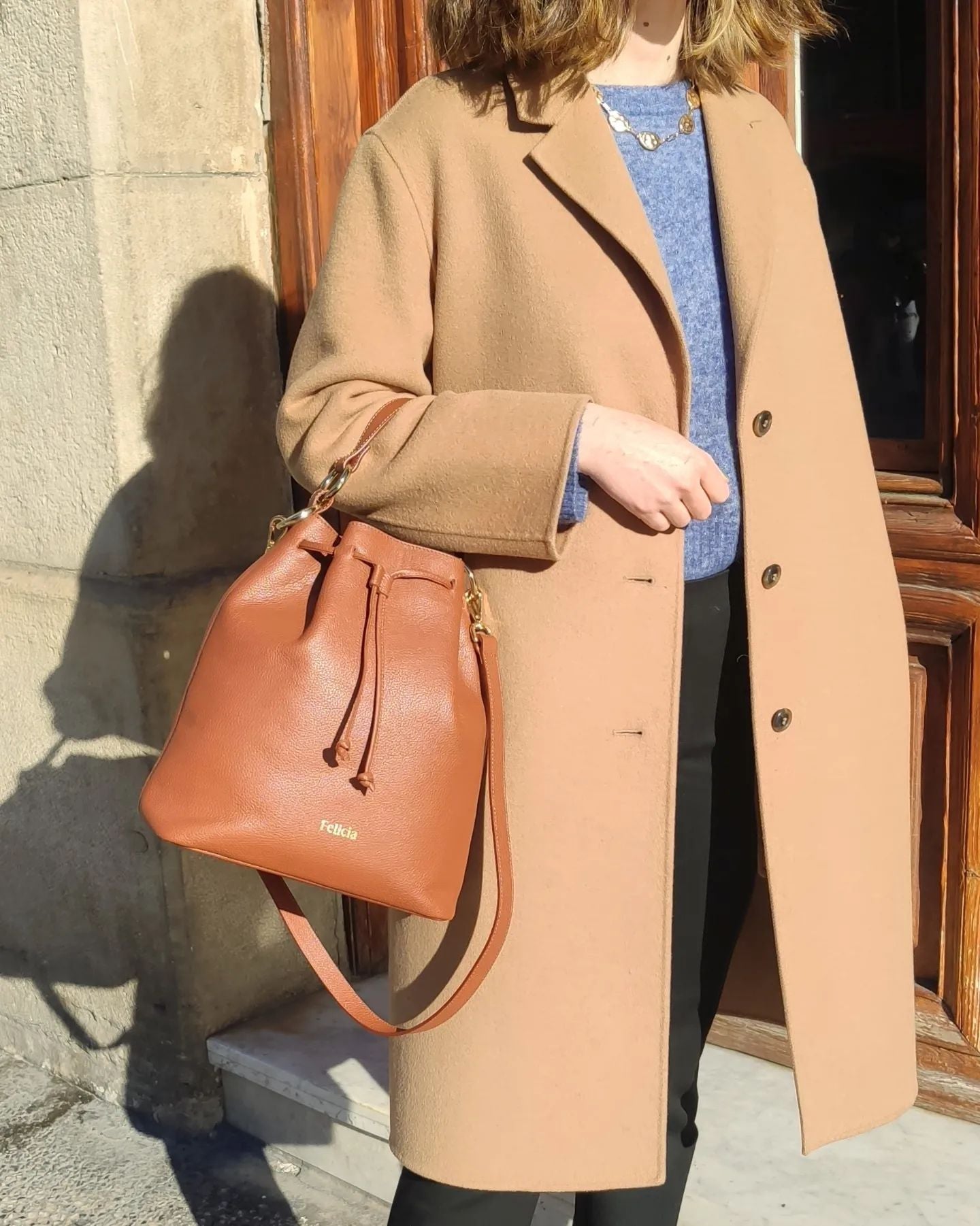 bolso bombonera grande marron