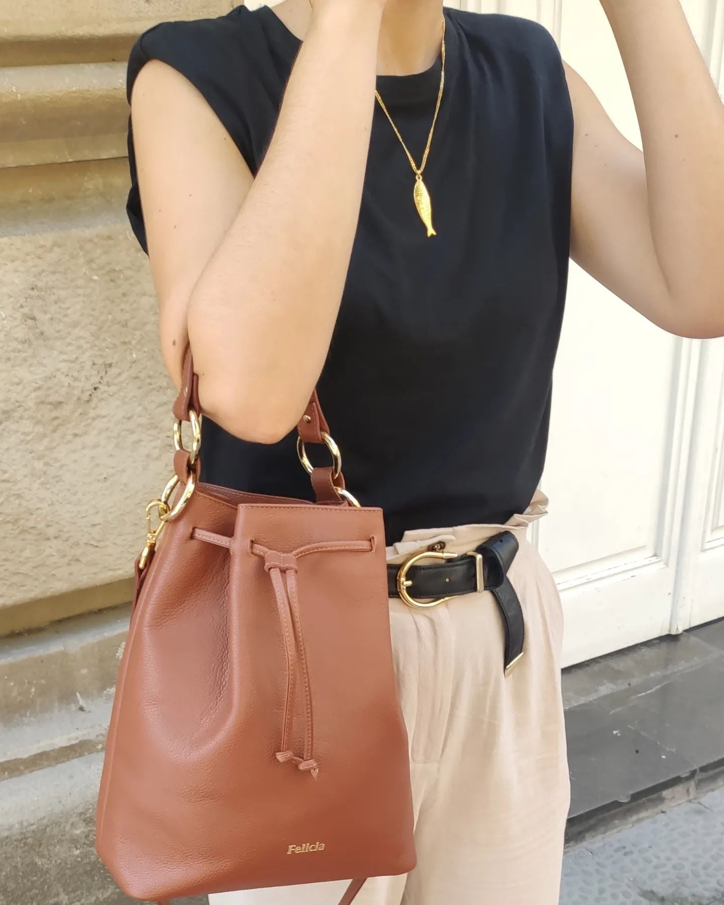 bolso bombonera grande marron