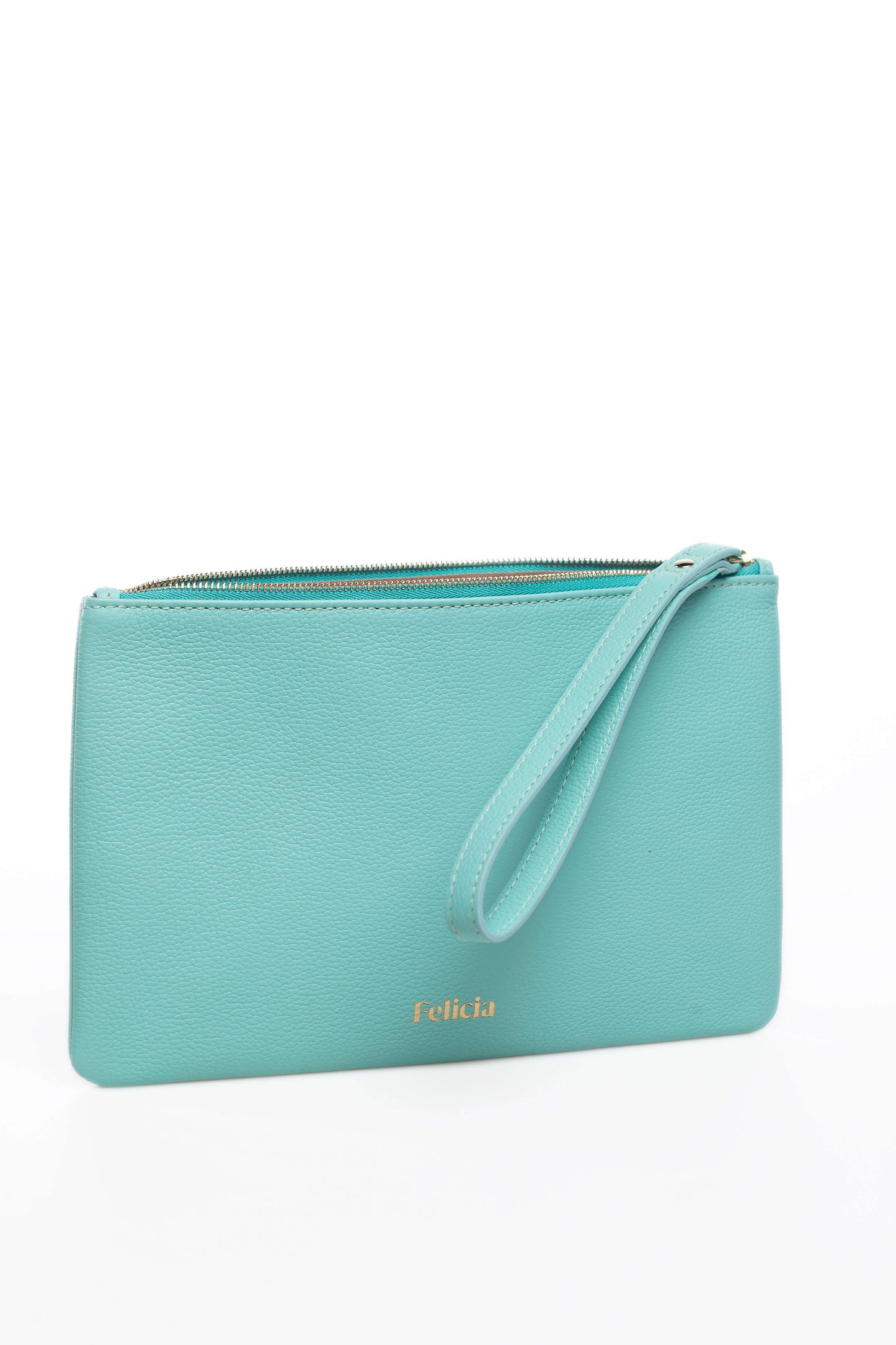 bolso mano turquesa