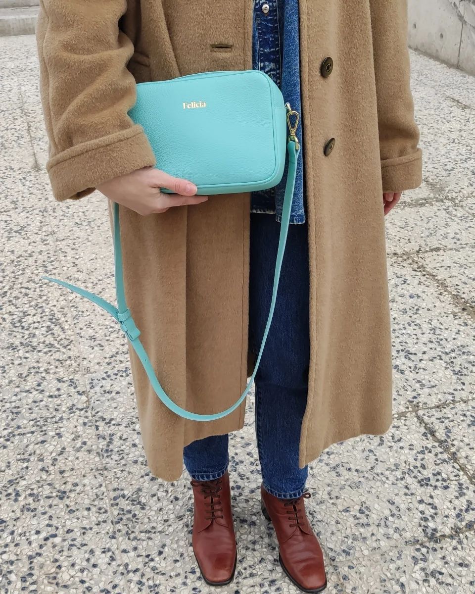 bolso bandolera turquesa